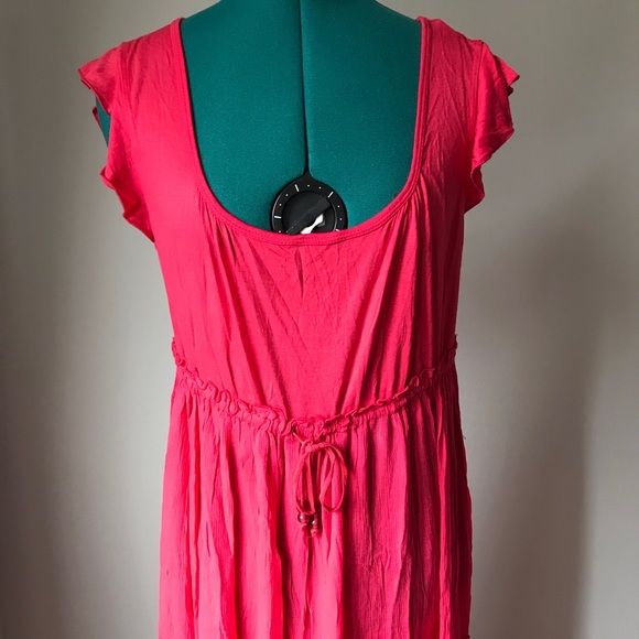 SOLDLong comfy pink flowey summer dress sz M - Picture 2 of 5